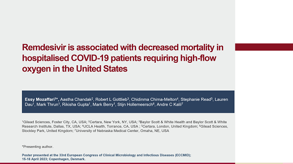Remdesivir is associated with decreased mortality in hospitalised COVID-19 patients requiring high-flow oxygen in the United States